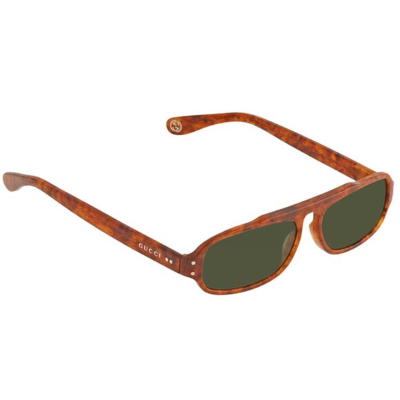 GUCCI GG0615S-003 Unisex Designer Sunglasses in Brown Havana Tortoise/Green 53mm
